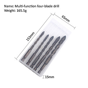  Mũi khoan đa năng khoan gốm sứ tường, 1 Bộ 5 món 6/6/8/10/12mm
