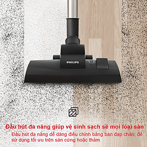 Máy hút bụi gia đình Philips công suất lớn 1500W có hộc chứa XB2023 /81 - Hàng nhập khẩu