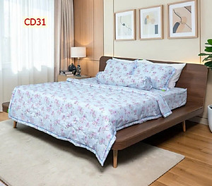 Bộ Ga 4 món Cotton Đũi Tatana mền mịn, thoáng mát  Mẫu ngẫu nhiên ( chọn mẫu ib shop )