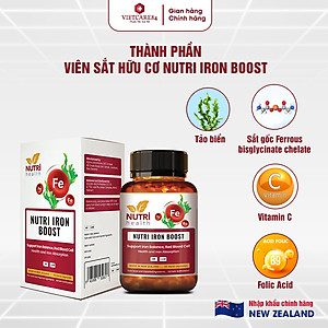Viên Sắt Hữu Cơ New Zealand Nutri Iron Boost 30 Viên | Giúp Bổ Sung Sắt, Acid Folic Cho Cơ Thể - Nhập Khẩu Chính Hãng