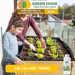 Phân Đạm Cá Hữu Cơ Sinh Học GreenHome, Dịch Cá Biển Thủy Phân K10, Chai 500ml, Hàm Lượng Dinh Dưỡng Cao, Thế Hệ Mới, Công Nghệ Nhật Bản