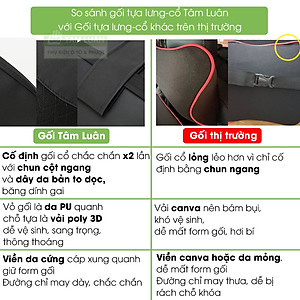 Gối tựa đầu xe ô tô cao su non, gối tựa lưng ô tô cao cấp kê cổ tựa lưng ghế ô tô, massage vai gáy phụ kiện xe hơi Tâm Luân