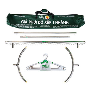 GIÁ PHƠI ĐỒ DUY LỢI 1 NHÁNH INOX (Qùa tặng 10 móc áo)