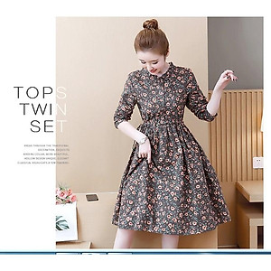 ĐẦM BẦU VÁY BẦU BÔNG CÔNG SỞ SƠ MI ,3 MÀU