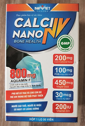 THỰC PHẨM BẢO VỆ SỨC KHỎE CALCI NANO NV - BỔ SUNG CANXI