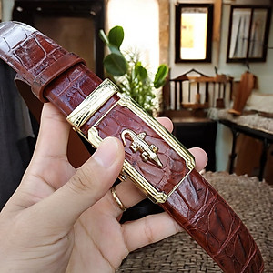 Thắt lưng da cá sấu LIỀN NGUYÊN TẤM. Không có vảy rất dễ sử dụng