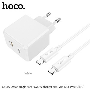 Bộ Sạc Nhanh Type C to Type C Cho Iphone15,16 PD20W Hoco CS13/CS13A  - Sạc Nhanh 0 đến 50% Pin Trong 30p - Bảo Hành 1 Năm - Hàng Chính Hãng