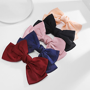 Kẹp tóc nơ lớn Hàn Quốc , cặp tóc nơ sau dễ thương KT13 chất liệu lụa mềm mại