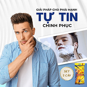 Dao Cạo Râu Avatar 2 Lưỡi Tay Cầm Bằng Nhựa, Lưỡi Thép Không Gỉ (5 Cây/ Bịch)
