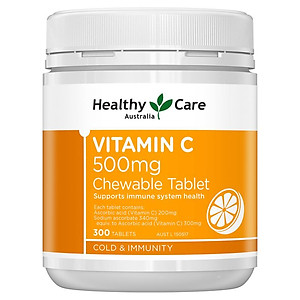 Vitamin C Úc Healthy Care 500mg Giúp Tăng Sức Đề Kháng và Hệ Miễn Dịch, Trắng Sáng Da Đẹp Da - 500v (ngậm)  - QuaTangMe Extaste