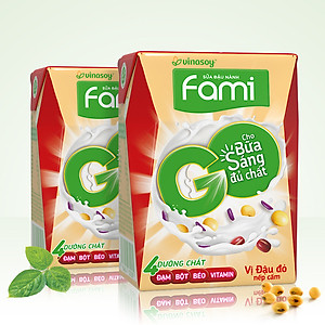 Thùng Sữa Đậu Nành Vinasoy Famigo Đậu Đỏ Nếp Cẩm (200ml x 36 Hộp)