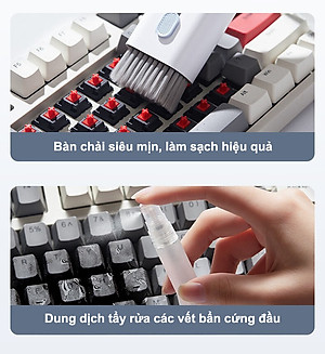 Bộ Dụng Cụ Vệ Sinh Tai Nghe, Bàn Phím, Máy Tính Đa Năng 7 Trong 1, Nhỏ Gọn, Tiện Lợi , Bộ Vệ Sinh Laptop Đa Năng 7 in 1 7in1 Cao Cấp Vệ Sinh Tai Nghe, Điện Thoại, Màn Hình, Máy ảnh Nhựa Abs Cao Cấp Dùng Cho / Airpods / iPhone / iPad Quà - Hàng Nhập Khẩu