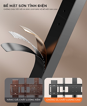 Giá treo tivi di động khung thép không gỉ phù hợp nhiều loại tivi có kệ để đồ thương hiệu IGA - GM173