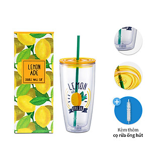 Ly Nhựa Có Ống Hút Lock&Lock HAP507YEL