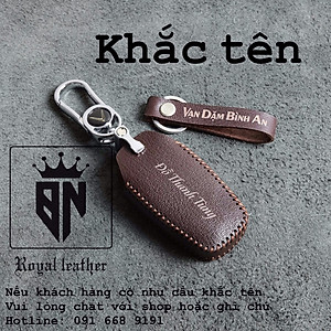 Bao da bọc ốp chìa khoá xe ô tô Vinfast VF5 xe điện handmade da thật 004