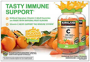 Kẹo dẻo bổ sung Vitamin C Kirkland Adult Gummies C 250mg hộp 180 viên của Mỹ