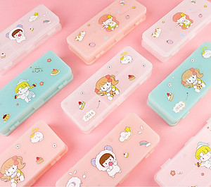 Hộp Đựng Bút 2 Tầng Sáng Tạo Cho Bé - Hàng Chính Hãng ( Màu , Họa Tiết Giao Ngẫu Nhiên )