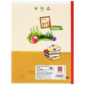 Combo 5 Vở 5 Ô Ly 96 Trang 80gsm Class Sunny - Hồng Hà 0307 (Mẫu Màu Giao Ngẫu Nhiên)