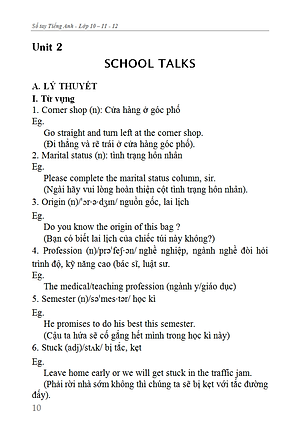 Sách Sổ Tay Tiếng Anh Trung Học Phổ Thông (Lớp 10 - 11 - 12)