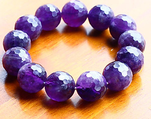 Vòng thạch anh tím hạt đa giác size 16mm mệnh hỏa. thổ - Ngọc Quý Gemstones