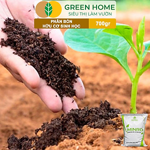 Phân Bón Hữu Cơ Greenhome, Minro, Bao 700g, Sinh Học Giúp Cây Khoẻ, Ổn Định, Sai Hoa, Đậu Trái Chuyên Hoa Hồng, Lan, Rau