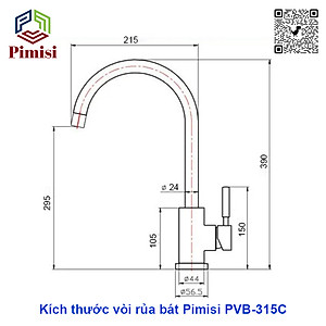 Vòi Nước Rửa Chén Nóng Lạnh Pimisi PVB-315C Inox 304 Mạ Sáng Bóng Dùng Cho Chậu Rửa Bát 1-2-3 Hố Trong Nhà Bếp, Kiểu Cổ Ngỗng, Chỉnh Nhiệt Gật Gù Gắn Bồn Rửa Âm - Dương Bàn Đá, Quay 360 Độ Tăng Áp Nhẹ, Kèm 2 Sợi Dây Cấp Nước Vòi Rửa Bát | Hàng Chính Hãng