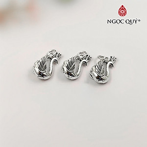 Charm bạc treo thiên nga đội vương miện - Ngọc Quý Gemstones