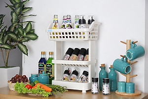Kệ Nhà Bếp Để Đồ Đa Năng, Kệ Nhựa Cao Cấp 3 Tầng Nachi Đạt Tiêu Chẩu Xuất Nhật ,Châu Âu- Hàng chính hãng inochi ( Tặng khăn lau đa năng pakasa)