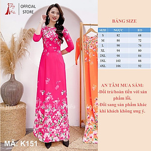 Áo dài may sẵn đẹp nữ thiết kế truyền thống cách tân tết hoa nhí nền hồng K151