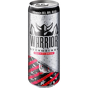 Thùng 24 Lon Nước Tăng Lực Có Gas Warrior Vị Dâu 320ml