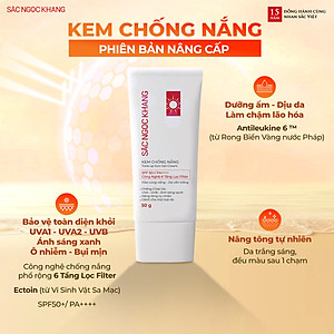 Combo Mờ Nám - Nâng Tông - Bảo Vệ Toàn Diện Kem chống nắng 50g + kem ngày 30ml + kem đêm 30g (Sắc Ngọc Khang Official)