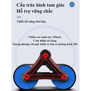 Con Lăn Bánh Xe Tập Cơ Bụng,Sử Dụng Công Nghệ Mới Có Phanh Lò Xo Trợ Lực + Tặng Kèm Thảm Lót Gối