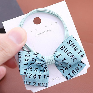 Dây buộc tóc nữ thắt nơ in chữ [Set 5 dây] NASI dễ thương phong cách hàn quốc thun cột tóc nữ co giãn tốt phụ kiện tóc