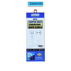 Cáp sạc USB to IP iCybernet IC-1001 sạc 2.4A và truyền dữ liệu đồng thời, chiều dài 1,2m - Hàng chính hãng