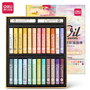 Bút Sáp Dầu Chuyên Nghiệp Soft Oil Pastels Đắp Tranh Nổi Vẽ Tranh Tô Màu Học Sinh Deli - Màu Hạng Hoạ Sĩ - Đính Kèm Nhiều Màu Trắng Nhiều Bảng Màu Đa Dạng Pastel