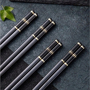 Combo 10 Đôi Đũa 3 Sọc Mạ Vàng Hình Cô Gái Nhật Bản Kháng Khuẩn Chịu Nhiệt - Hàng chính hãng
