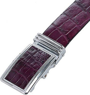 Thắt lưng nam da cá sấu Huy Hoàng gai bụng màu tím HT4805.
