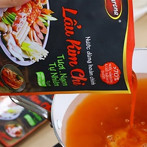 Combo 1 hộp (10 gói) Nước Dùng Lẩu Kim Chi Barona 180g tươi ngon chuẩn vị không cần nêm nếm
