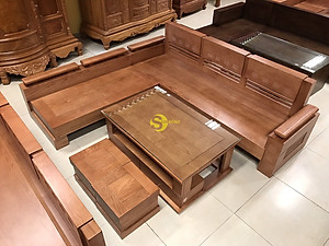 Bộ sofa góc tay trơn thanh lịch gỗ sồi Nga