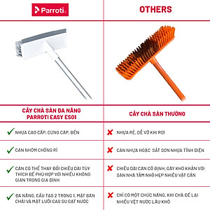 Cây chà sàn thông minh cao cấp, chổi chà sàn đa năng 2 trong 1, cọ sàn và gạt nước – Parroti Easy ES02
