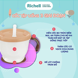 Cốc tập uống 3 giai đoạn AQ Richell Nhật Bản phiên bản châu Á | Baby