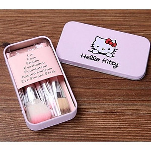 Bộ Cọ Trang Điểm Cá Nhân Hình Mèo Kitty 7 Cây