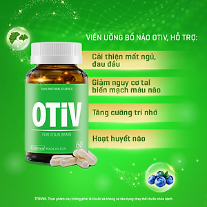 [Hộp 60v] Viên Uống Bổ Não OTIV Ecogreen Giảm Đau Đầu, Mất Ngủ, Tăng Trí Nhớ & Hoạt Huyết Não