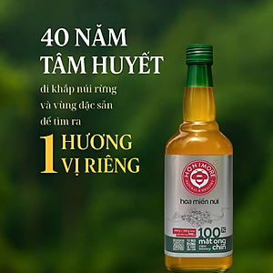 Combo Mật ong nguyên chất Hoa Miền Núi Honimore 630g/chai tặng 1 chai mật ong Hoa Vải Thiều 360g/chai - tăng sức đề kháng