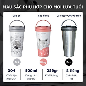 Cốc (Ly) cách nhiệt, giữ nhiệt DandiHome inox 304 (500ml)
