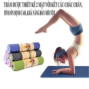Thảm tập Yoga,Gym 2 lớp TPE dày 6mm chống trơn trượt và không thấm mồ hôi