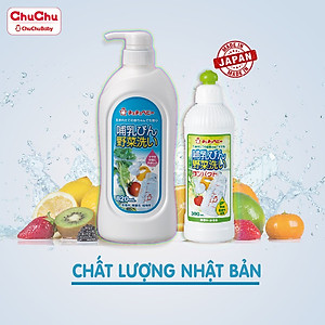 Nước rửa bình sữa, núm ty và rau củ qủa Chuchu Baby