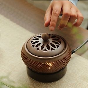 Lò xông - Lư xông trầm điện có hẹn giờ chỉnh nhiệt bằng gốm chịu nhiệt cao cấp hình lưới