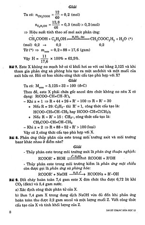 Sách 500 Bài Tập Cơ Bản Và Nâng Cao Hoá Học 12