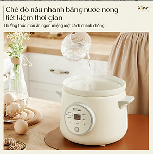 Nồi Chưng Yến Tiềm Thuốc Bắc Kho Cá Bear SB-NNC15 Gồm 6 Chức Năng Nấu Dung Tích 1.5 Lít Công Suất 120 W - Hàng Chính Hãng